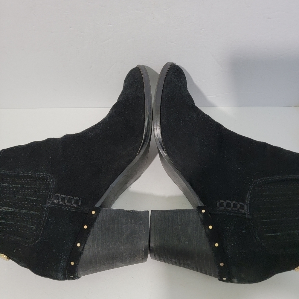 STEVE MADDEN TINKER Black Suede Studded Ankle Boots Women Size 9 Leather Upper - Picture 6 of 12